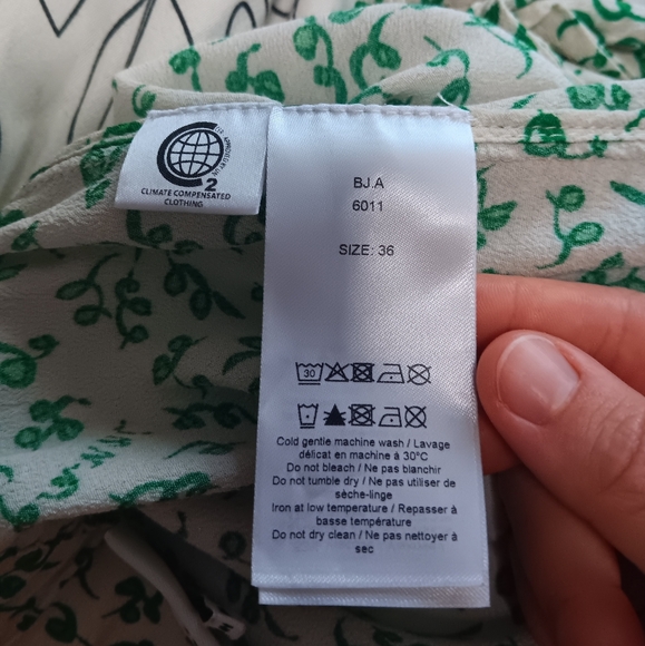 GANNI Green Floral Maxi/Midi Split Skirt - Picture 4 of 5